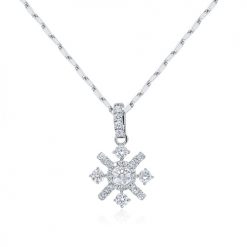 Snowflake diamond pendant with pave bale