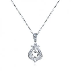 Petal pendant with diamond encrusted bail