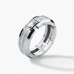 CLEBURNE Mens Gold Wedding Band with Diamonds