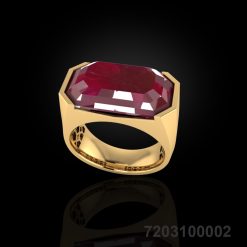 Statement Man Ring with Unheated Natural Ruby