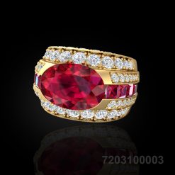 Men's Ruby and Diamond Cocktail Ring
