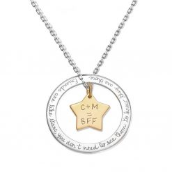 925 Sterling Silver Gold Two Name Necklace