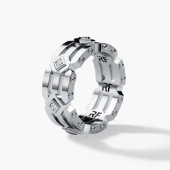 ARGONAUT Mens Gold Wedding Band with Diamonds