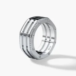 GRANT Mens Gold Wedding Band with Diamonds