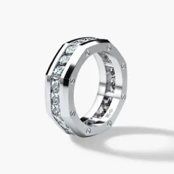 GRANT Mens Gold Wedding Band with Diamonds