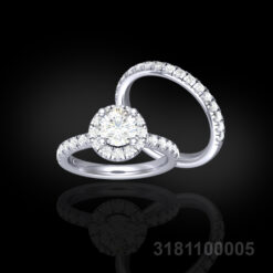Halo Diamond Wedding Set