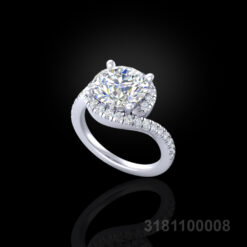 Curved Solitaire Engagement Ring