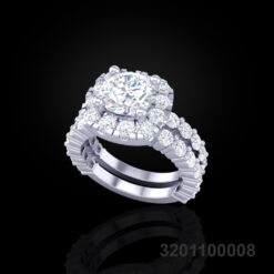 Diamond Halo Bridal Set