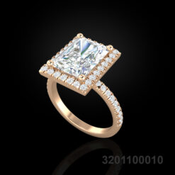 Square Halo Diamond Engagement Ring