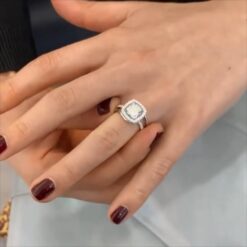 Cushion Cut White Sapphire 925 Sterling Silver Bridal Sets