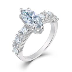 Marquise Cut White Sapphire 925 Sterling Silver Engagement Rings