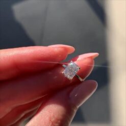 Radiant Cut White Sapphire 925 Sterling Silver Engagement Rings