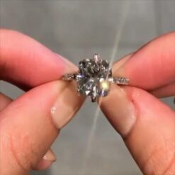 Cushion Cut White Sapphire 925 Sterling Silver Engagement Rings