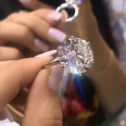 Round Cut White Sapphire 925 Sterling Silver Classical Engagement Rings