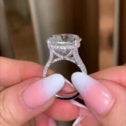 Round Cut White Sapphire 925 Sterling Silver Engagement Rings