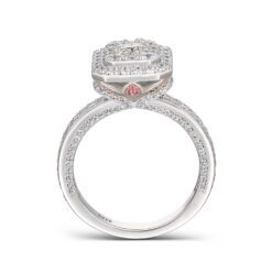 Round Cut White Sapphire 925 Sterling Silver Halo Engagement Rings
