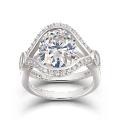 Oval Cut White Sapphire 925 Sterling Silver Engagement Rings