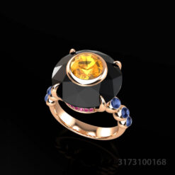Fancy Sapphire Storm Eye Ring