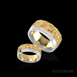 Engraved Wedding Band Set