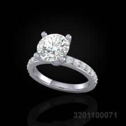 Solitare Pavé Engagement Ring