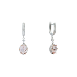 Bông tai Vàng 18K đính đá Morganite PNJ MGDDH000003