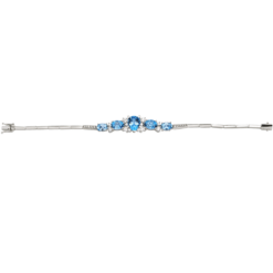 Lắc tay cưới Vàng trắng 14K đính đá Topaz PNJ True Love TPXMW000065