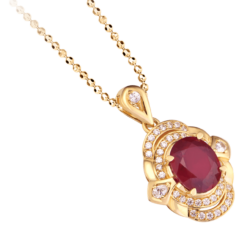Mặt dây chuyền Vàng 18K đính đá Ruby PNJ RBXMY000486