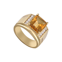 Nhẫn nam Vàng 18K đính đá Citrine PNJ CTXMY000372