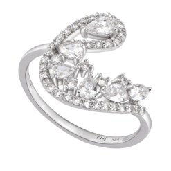 Nhẫn kim cương Vàng trắng 14K PNJ DDDDW003752