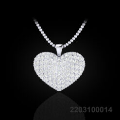 Puffed Diamond Heart Pendant