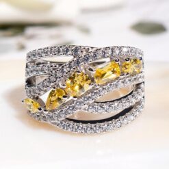 Yellow Topaz 925 Sterling Silver Rings