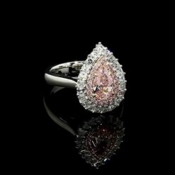 Pear Cut Pink Sapphire 925 Sterling Silver Halo Engagement Rings