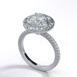 Blaze Framed Round Brilliant Diamond Engagement Ring