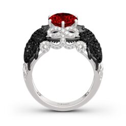 Jeulia "Insect Magic" Scarab Design Round Cut Sterling Sliver Ring