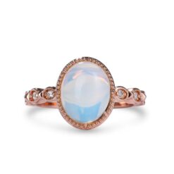 Jeulia "Enchanting Moon" Oval Cut Moonstone Sterling Silver Ring