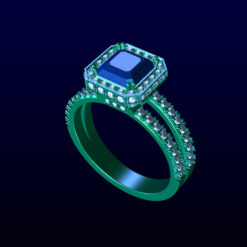Emerald Cut Halo Engagement Ring