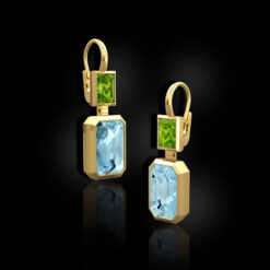 Emerald and Aquamarine Earrings