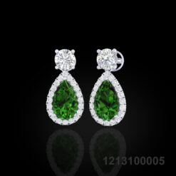 Tourmaline with Halo Diamond Earrings