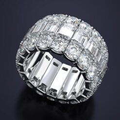 3 Row Stretchable Emerald Cut Eternity Band