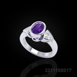Three Stone Amethyst Ring