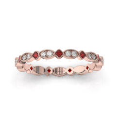 Princess Cut Ruby and Diamond Eternity Ring