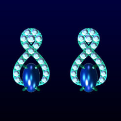 Cabochon Stud Earrings