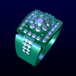 Mens Cluster Ring