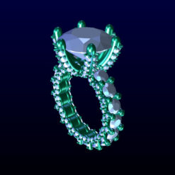 Six prong Full Diamond Engagement Ring
