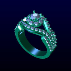 Split Shank Halo Diamond Engagement Ring