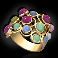 Multicolor Gemstones Gold Ring