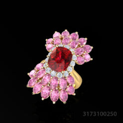 Dandelion inspired Ruby Ring
