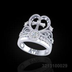 Diamond Heart Crown Ring
