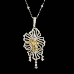 18K MULTI-TONE GOLD 3.13CT DIAMOND NECKLACE