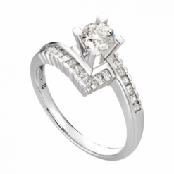 Nhẫn Kim cương Vàng trắng 14K PNJ DDDDW000529